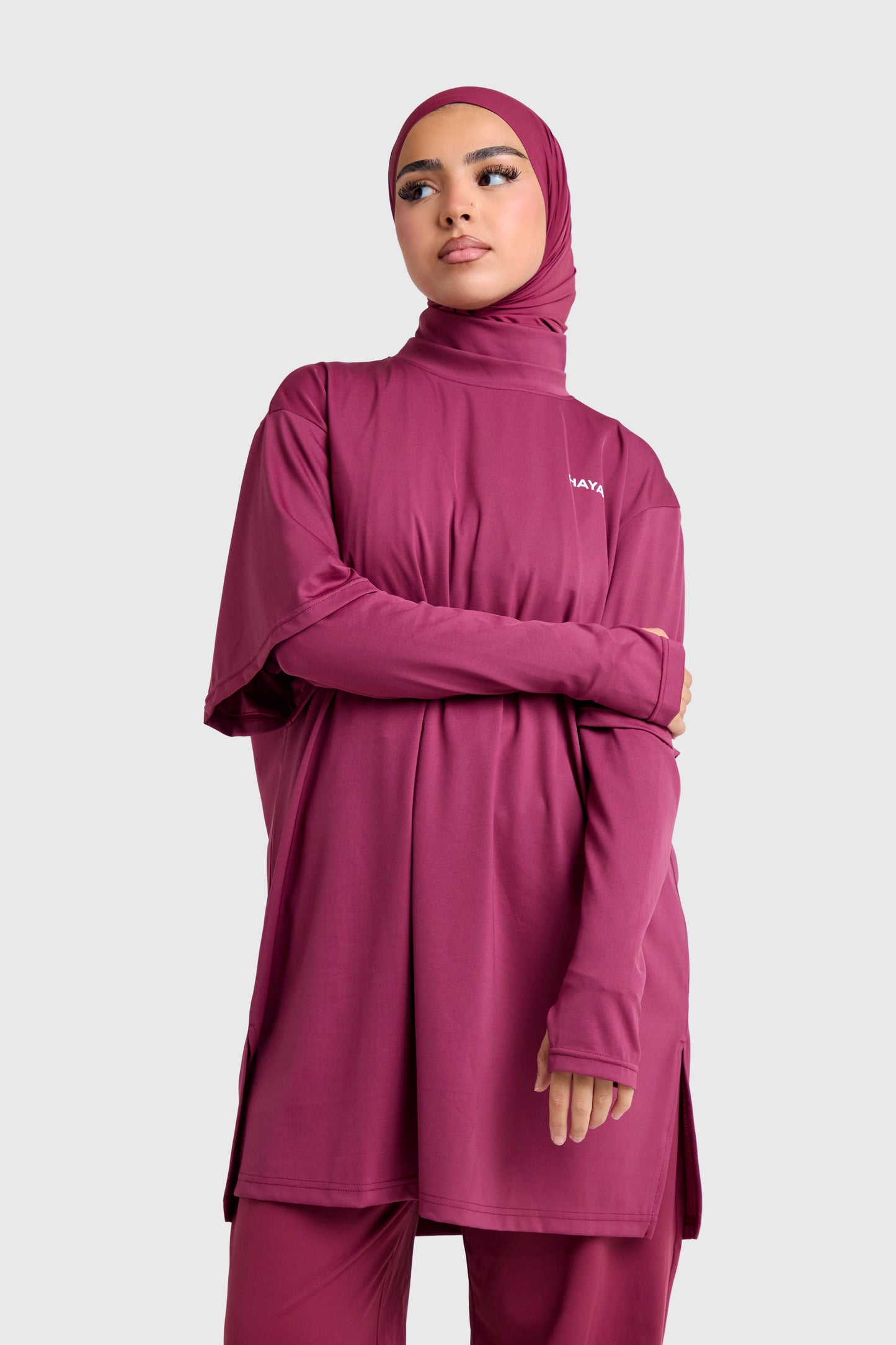 Oversized Active Tee - Burgundy