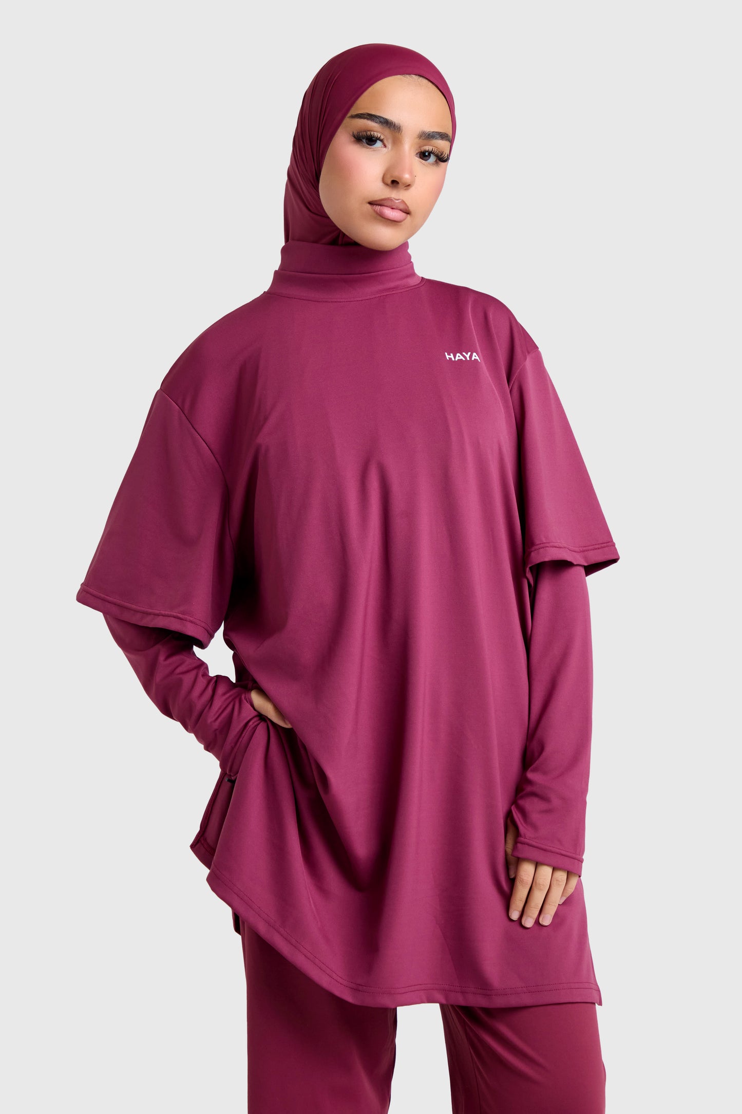 Oversized Active Tee - Burgundy