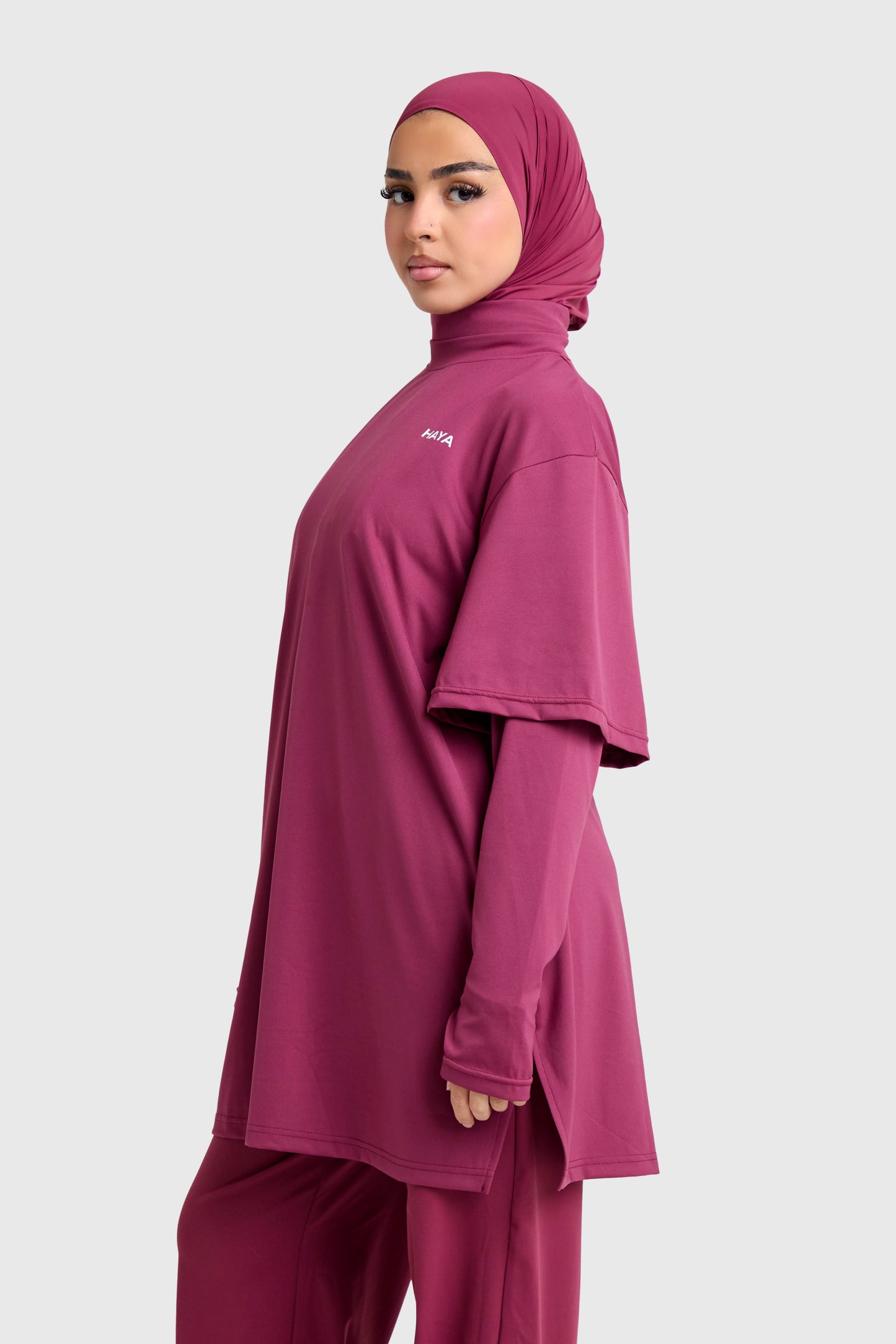Oversized Active Tee - Burgundy
