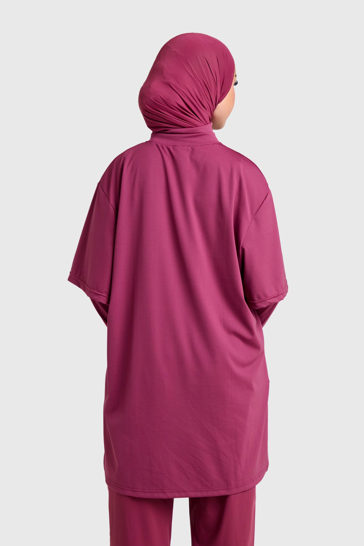 Oversized Active Tee - Burgundy