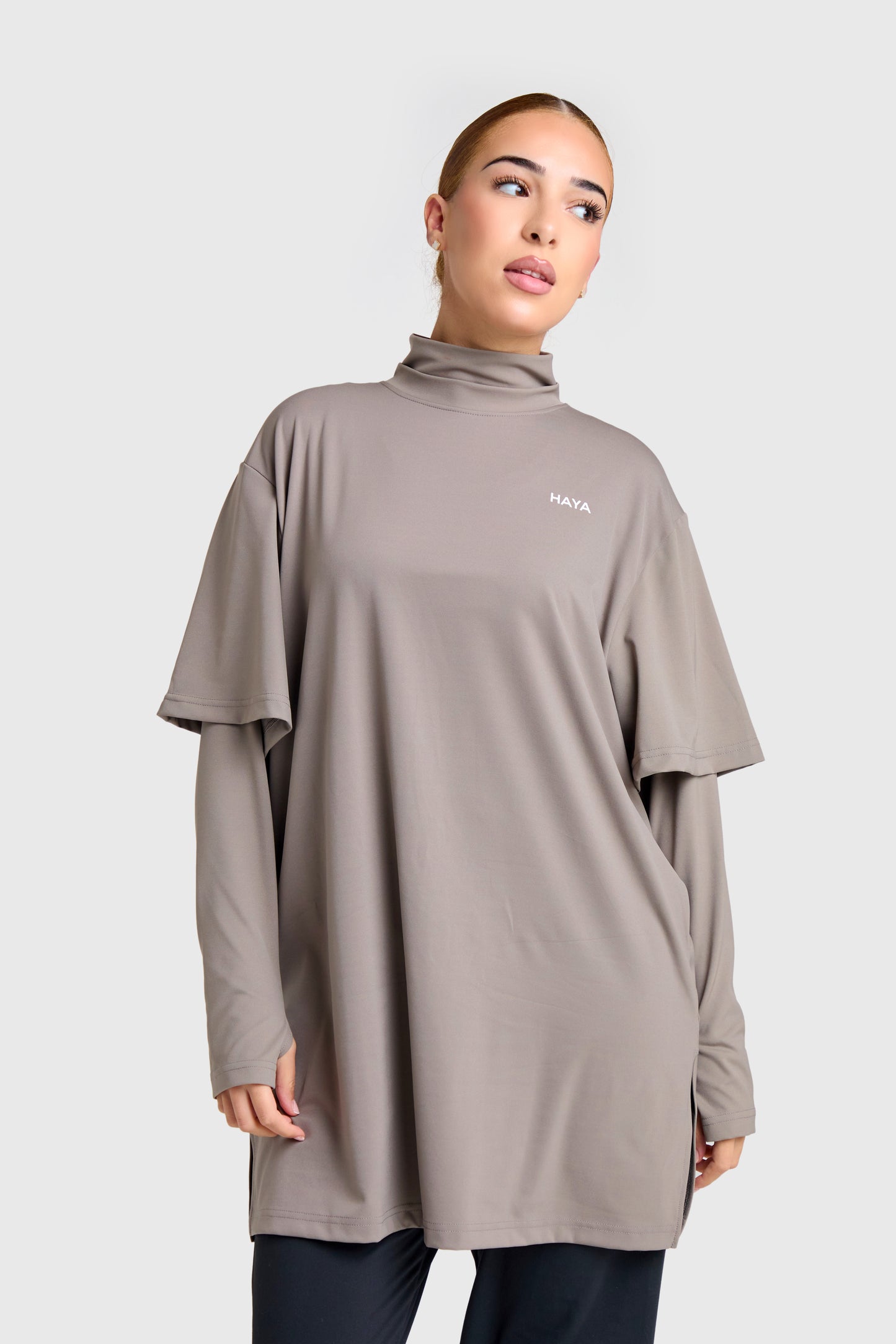Oversized Active Tee - Coffee Brown