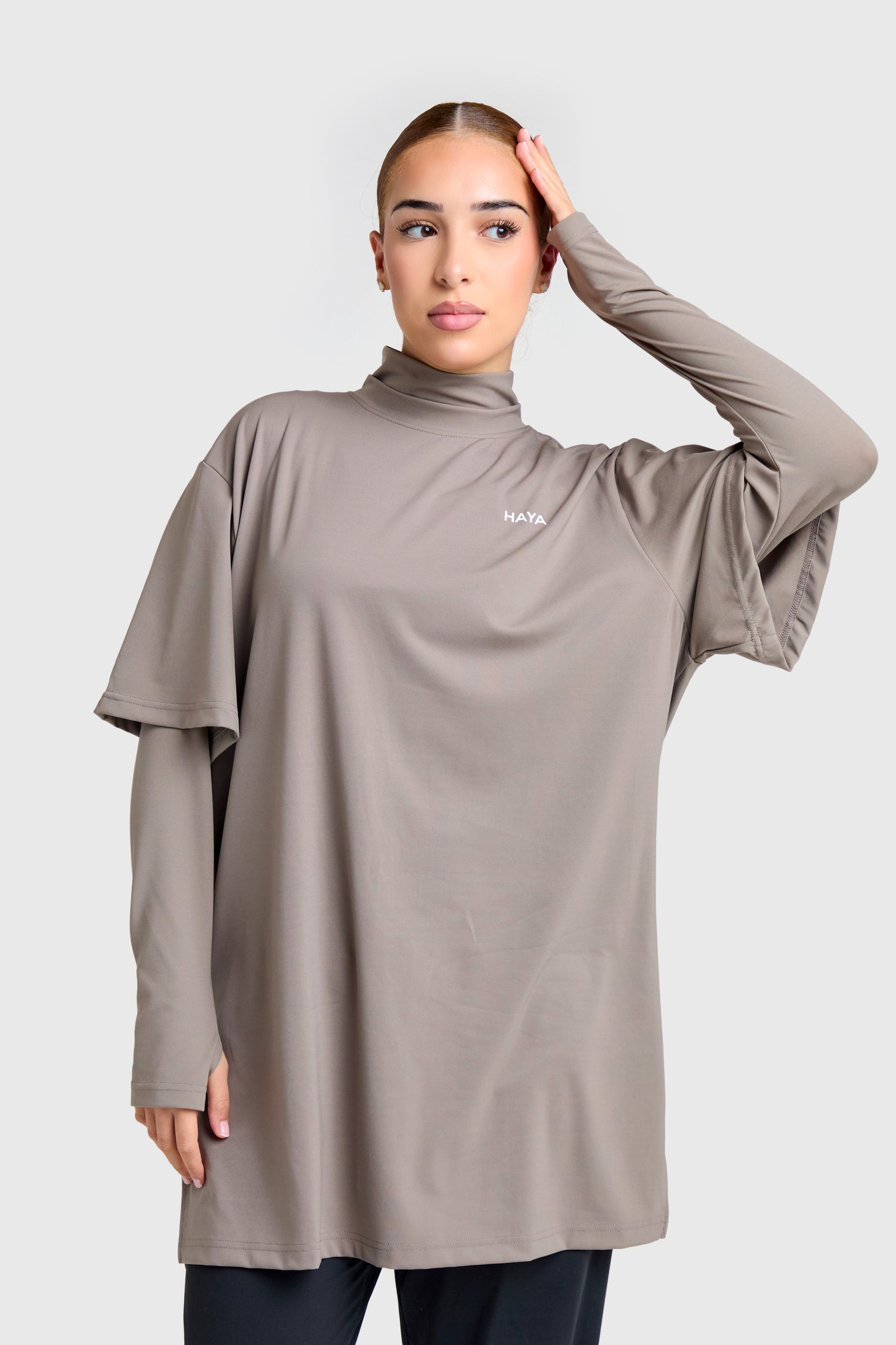 Oversized Active Tee - Coffee Brown