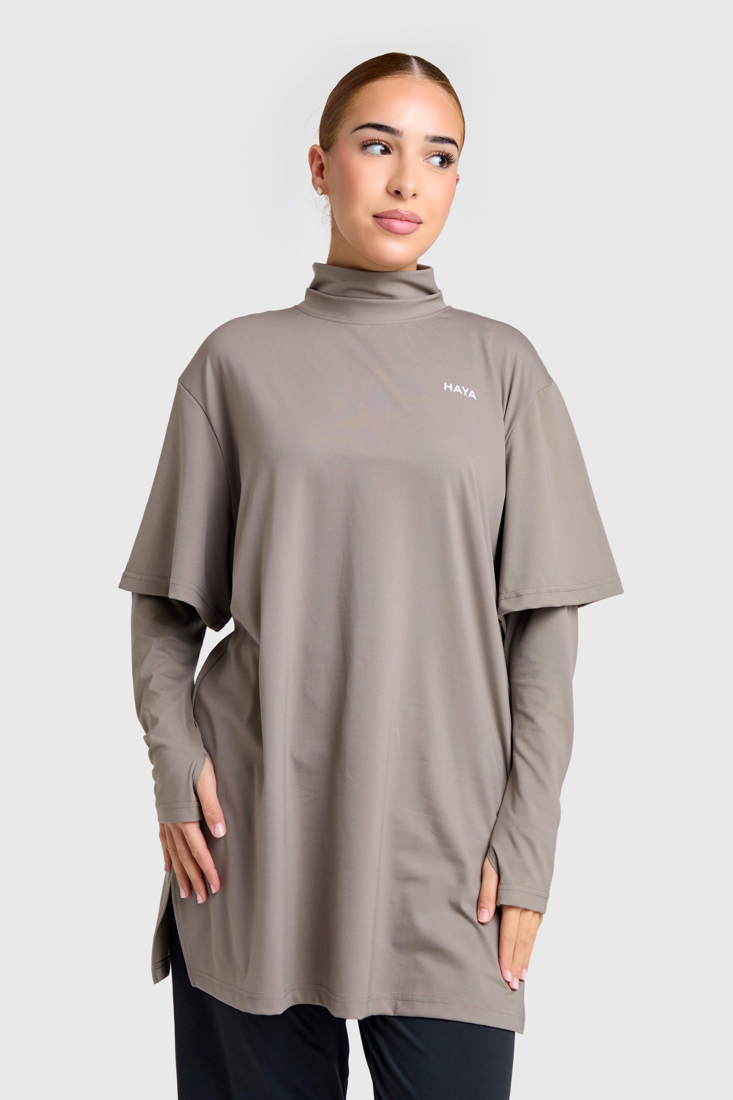 Oversized Active Tee - Coffee Brown
