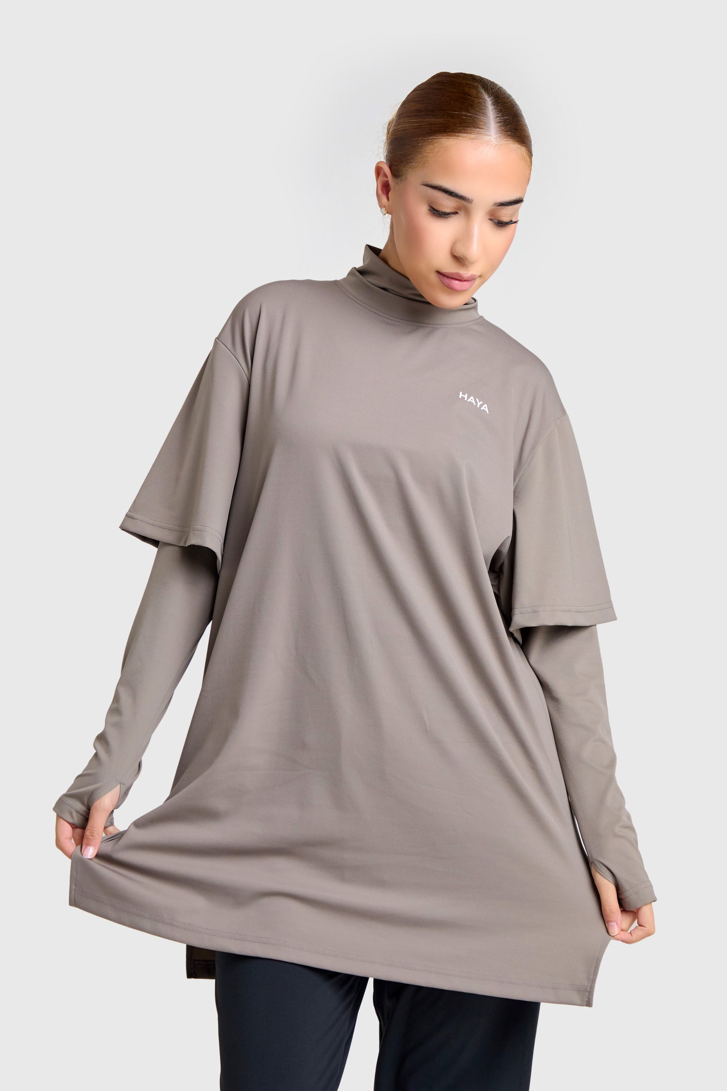 Oversized Active Tee - Coffee Brown