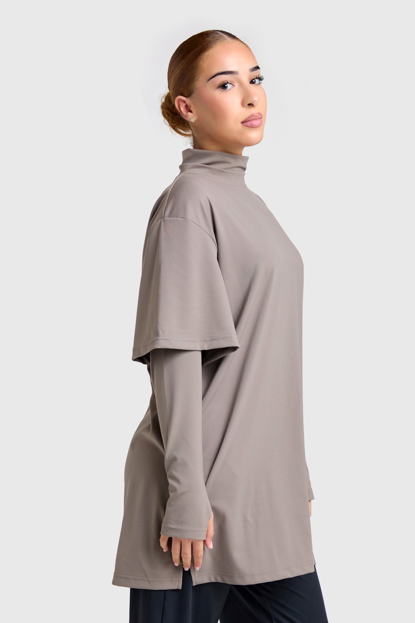 Oversized Active Tee - Coffee Brown