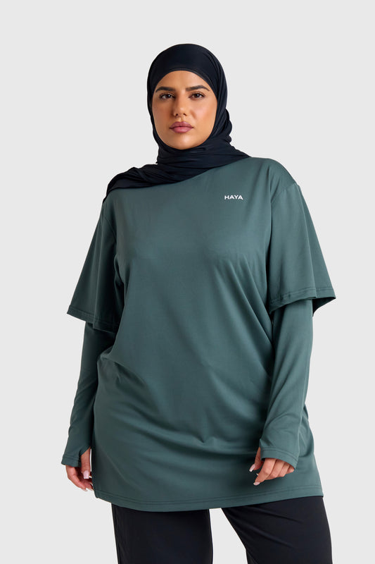 Oversized Active Tee - Charcoal Grey