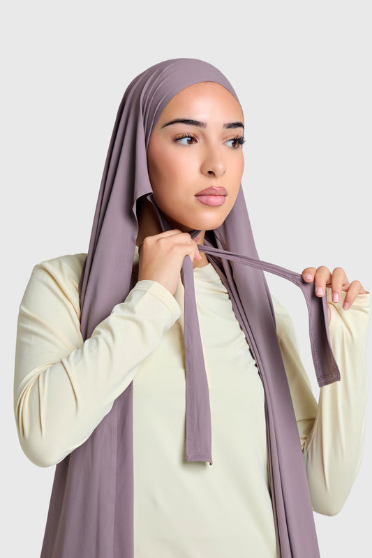 Tie-Back Sports Hijab - Nude Brown