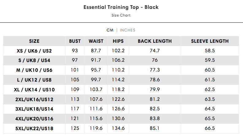 Essential Training Top - Black