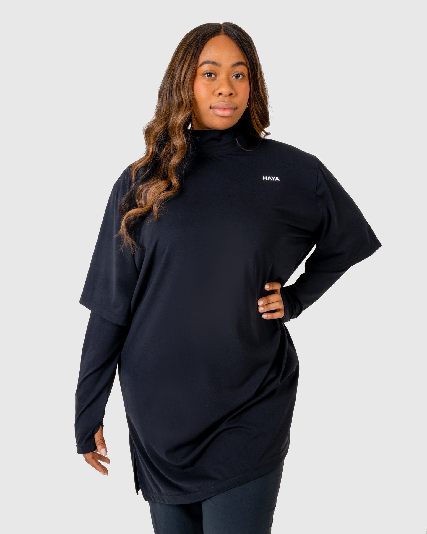 Oversized "Active Club" Tee - Black