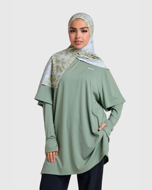 Oversized Active Tee - Matcha Green