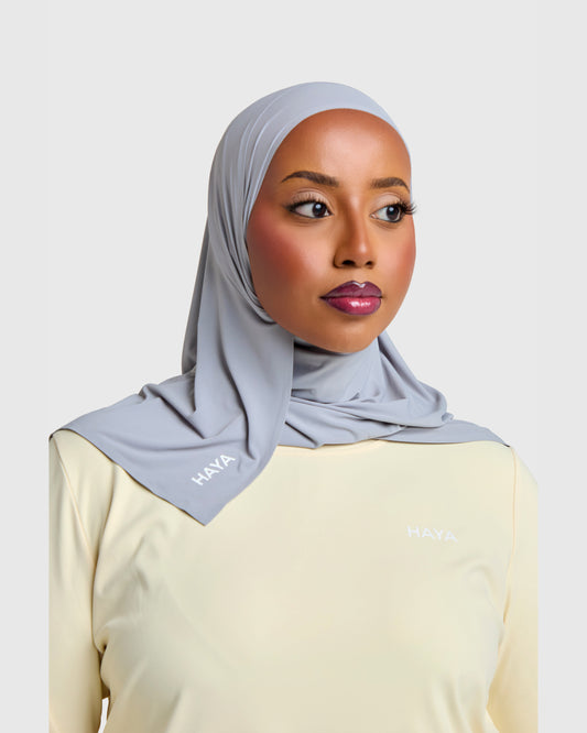 Tie-Back Sports Hijab - Space grey