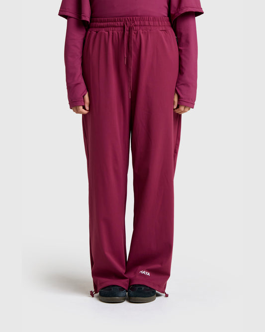 Wide Leg Pant - Burgundy