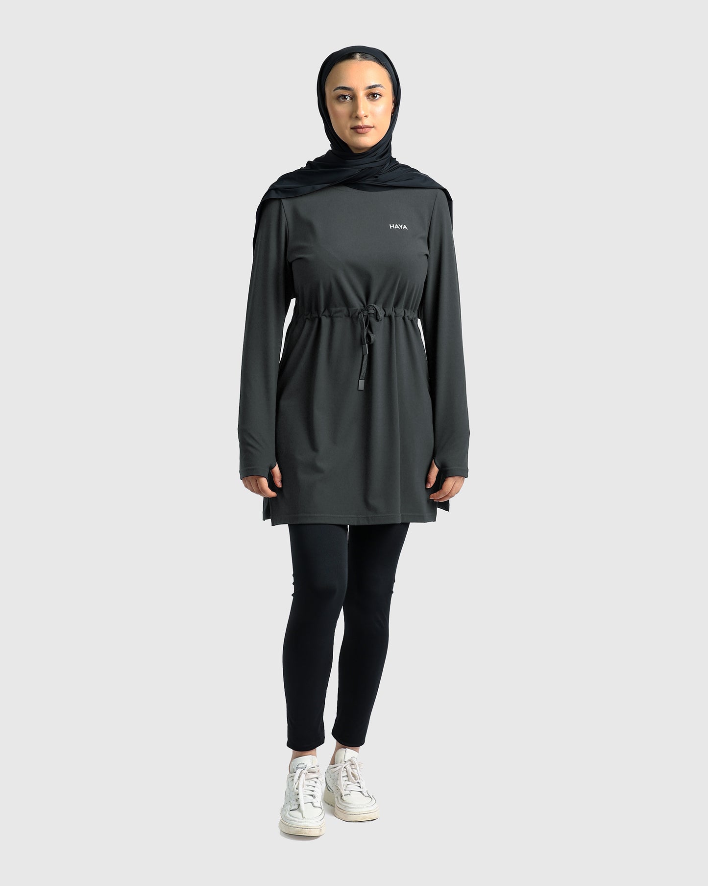 Modest Active Top - Dark Grey