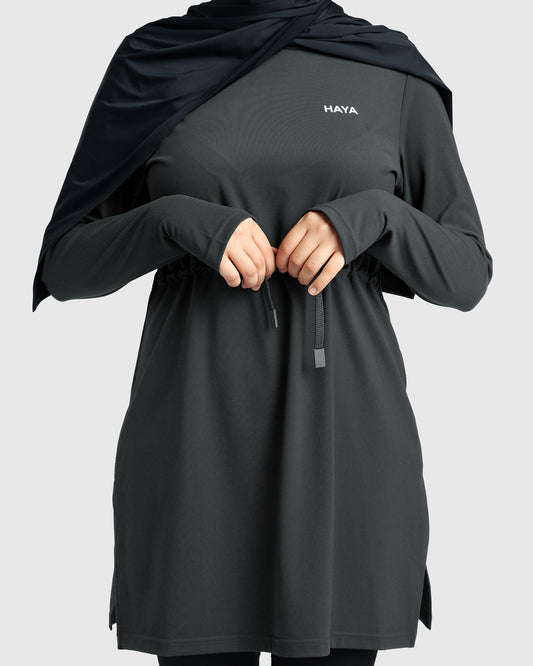 Modest Active Top - Dark Grey