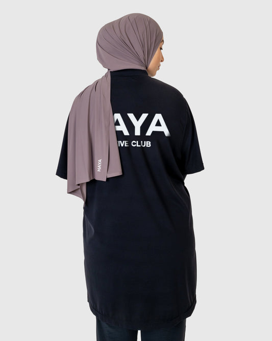 Oversized "Active Club" Tee - Black