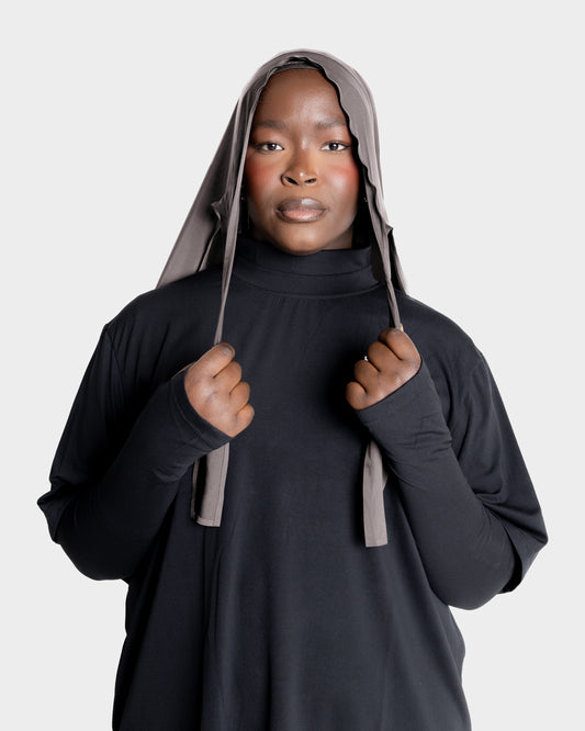 Tie-Back Sports Hijab - Nude Brown