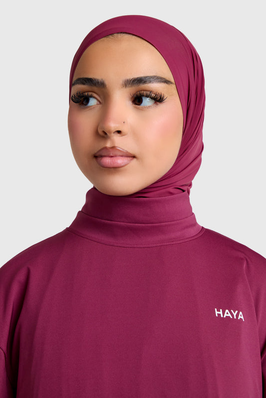 Oversized Active Tee - Burgundy