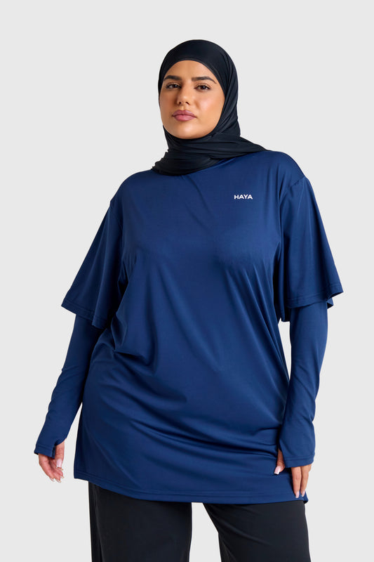Oversized Active Tee - Navy