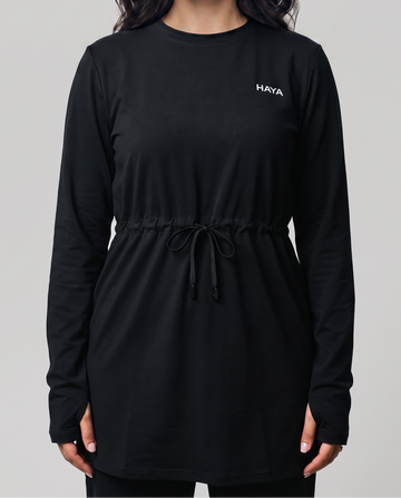 CottonMotion Modest Active Top - Black
