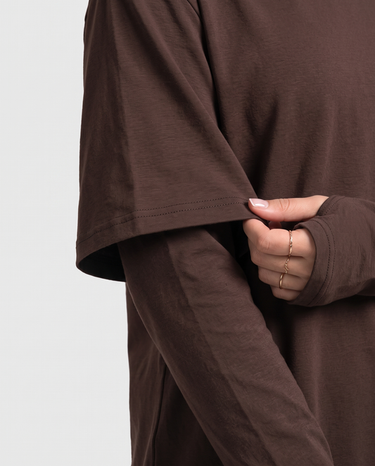 CottonMotion Oversized Active Tee - Espresso Brown