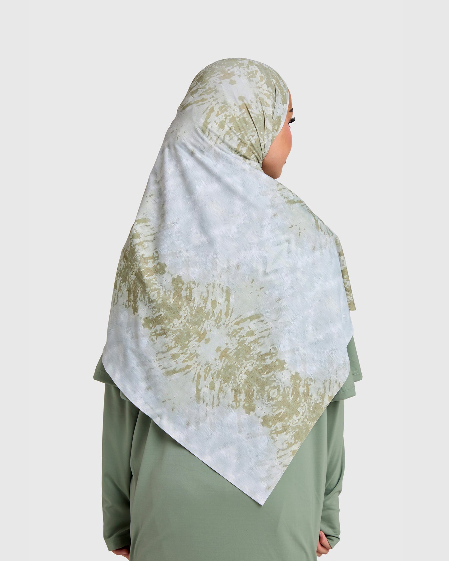 Printed Sports Hijab - Olive